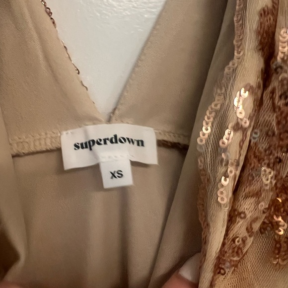 superdown Cream and Brown Mini Dress - Picture 3 of 4
